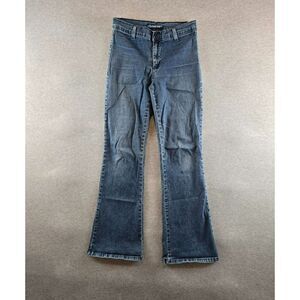Vtg Interstate 101‎ Women's Flare Denim Jeans Size 9 Y2K Made USA 26W Blue Metal